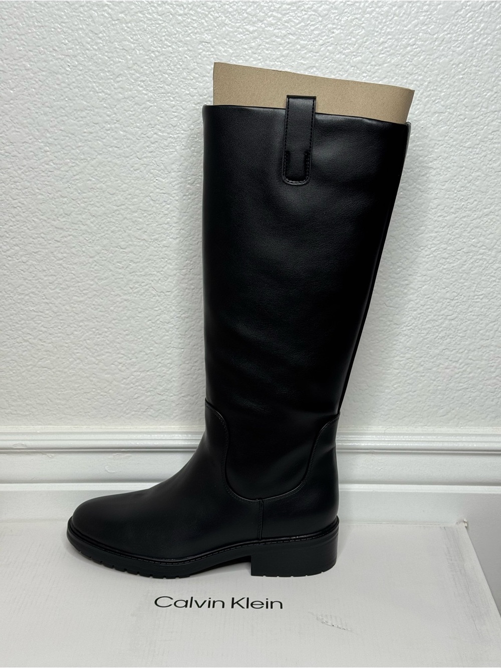 NWT Womens Calvin Klein Black Tall Pauline Riding Boots.